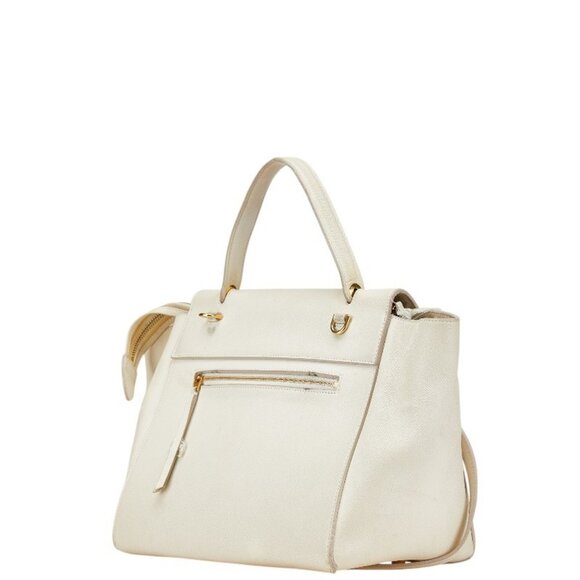 CELINE Ivory Leather Shoulder Bag - Picture 2 of 16